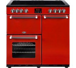 BELLING  Kensington 90 cm Electric Ceramic Range Cooker - Red & Chrome